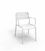 Aetos Arm Chair in White Cotton aluminium