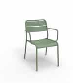 Aetos Arm Chair in Green Olive aluminium