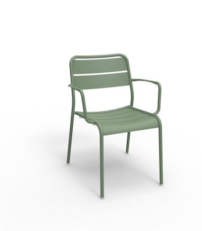 Aetos Arm Chair in Green Olive aluminium