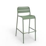 Aetos Bar Chair in aluminium in Green Olive.