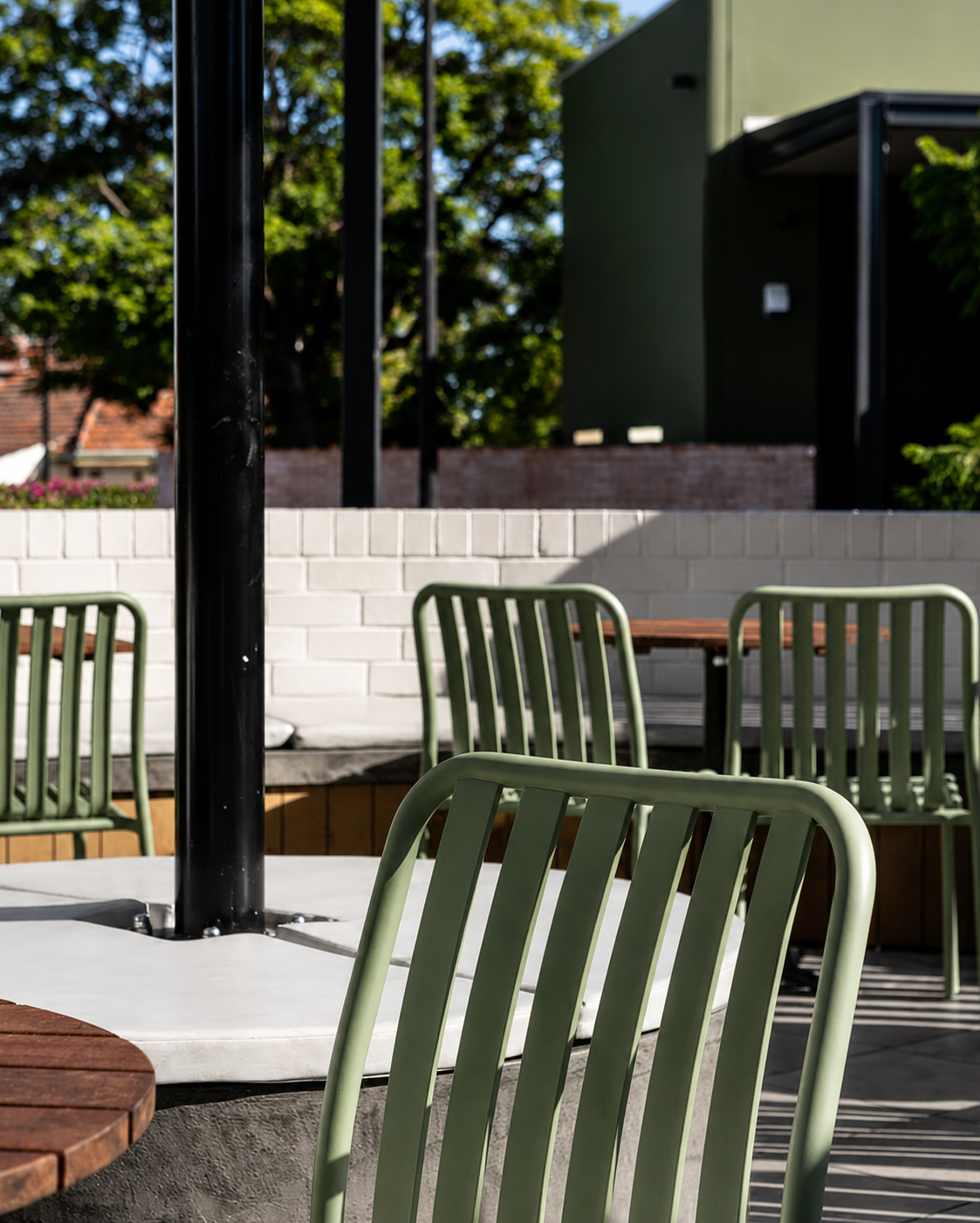 VILU outdoor furniture used in a contemporary Madrid coffee shop